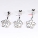 925 Silver Flower Navel Belly Button Piercing Rings Bulk