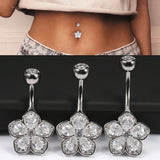 925 Silver Flower Navel Belly Button Piercing Rings Bulk