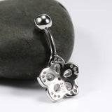 925 Silver Flower Navel Belly Button Piercing Rings Bulk