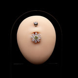 Flower Navel Piercing Belly Button Rings Daisy Chrysanthemum Silver 925