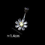 Flower Navel Piercing Belly Button Rings Daisy Chrysanthemum Silver 925