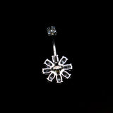 Flower Navel Piercing Belly Button Rings Daisy Chrysanthemum Silver 925