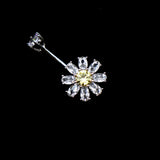 Flower Navel Piercing Belly Button Rings Daisy Chrysanthemum Silver 925