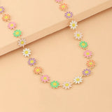 Colorful Daisy Charm Flower Necklace Party Jewelry Gift Choker Chain Boho