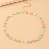 Colorful Daisy Charm Flower Necklace Party Jewelry Gift Choker Chain Boho