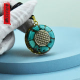 Flower Of Life Turquoise Orgone Pyramid Necklace