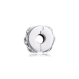 925 Sterling Silver Flower Pattern Clip Charms for Bracelet Jewelry Making