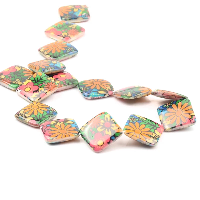Stone and Shell Beads for Jewelry Making 16pcs