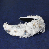Baroque Flower Pearl Headband Crystal Hair Band