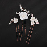 Flower Pearl Brida Hair Accessories Set Wedding Bride Hairpins