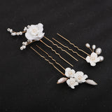 Flower Pearl Brida Hair Accessories Set Wedding Bride Hairpins