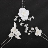 Flower Pearl Brida Hair Accessories Set Wedding Bride Hairpins