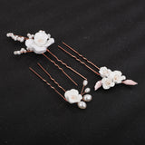 Flower Pearl Brida Hair Accessories Set Wedding Bride Hairpins