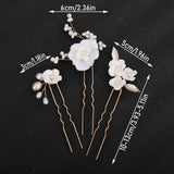 Flower Pearl Brida Hair Accessories Set Wedding Bride Hairpins