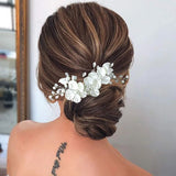 Flower Pearl Crystal Hair Clip Wedding Hair Comb Hairpin Headbands