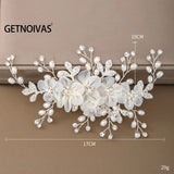 Flower Pearl Crystal Hair Clip Wedding Hair Comb Hairpin Headbands
