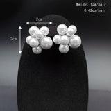 Flower Pearl Earrings Drop Fancy Charm Jewelry Sweet Romantic Gift