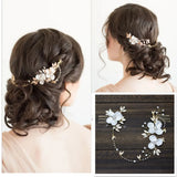 Flower Pearl Hair Comb Bride Hairband Hairpin Girls Tiara Wedding Hair Accessory
