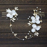 Flower Pearl Hair Comb Bride Hairband Hairpin Girls Tiara Wedding Hair Accessory