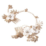 Flower Pearl Hair Comb Bride Hairband Hairpin Girls Tiara Wedding Hair Accessory
