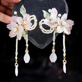 Retro Chinese Style Flower Pearl Hairpins for Women Girls