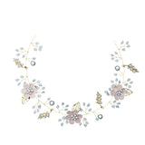 Flower Pearl Headband Pink Headdress Bridal Wedding Hair
