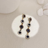 Flower Pearl Long Earrings Retro Ladies Jewelry