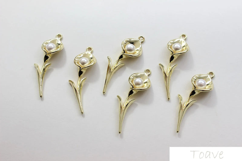 Flower Pearl Pendant Alloy DIY Ear Stud Material Accessories