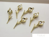 Flower Pearl Pendant Alloy DIY Ear Stud Material Accessories