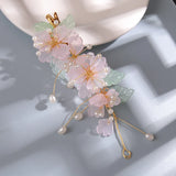 Flower Pearl Side Clip Chinese Style Vintage Headdress
