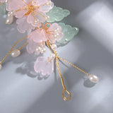 Flower Pearl Side Clip Chinese Style Vintage Headdress