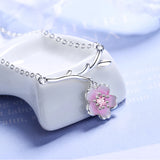 Zirconia Flower Pendant Necklace for Women
