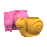 3D Cartoon Snails Cement Silicone Mould Craft Flower Pot Mold