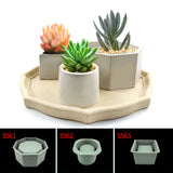 Square Hexagonal Garden Flower Pot Silicone Mold DIY Home Decoration