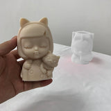 3D Cat Girl Flower Pot Silicone Mold