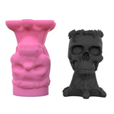 Skull Flower Pot Silicone Mold DIY Candle Holder Mould
