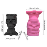 Skull Flower Pot Silicone Mold DIY Candle Holder Mould