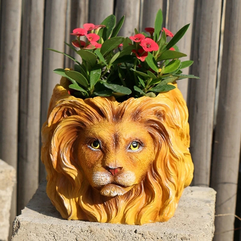 Silicone Lion Planter Mold for DIY Pen Holder, Home Decor