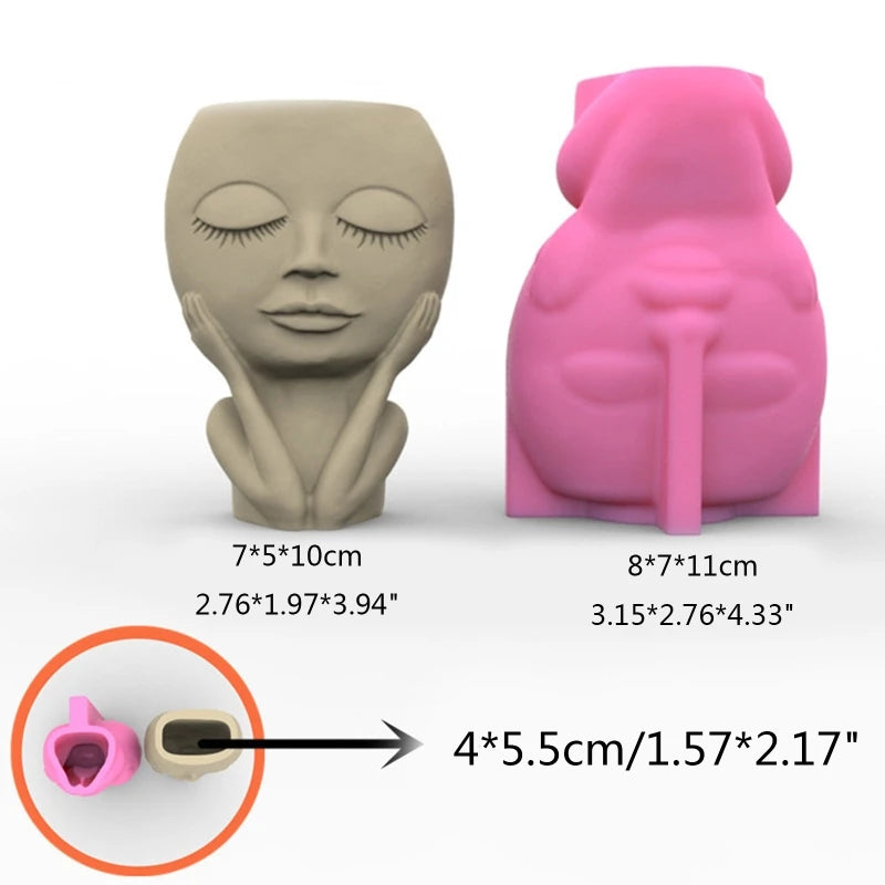 Silicone Flower Pot Molds for Big Head Doll Planter