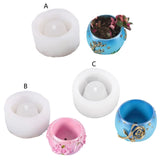 Flower Pot Silicone Resin Mold for Succulent Vase Candle Holder Wax Mold