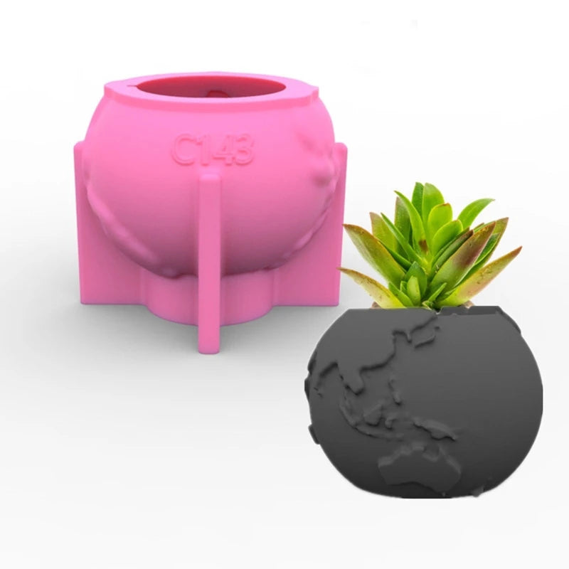 Flower Pot Silicone Resin Mold Succulent Vase Cement Mold Candle Holder Wax Mold