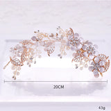 Rhinestone Flower Hair Bands Pearl Bridal Barrettes