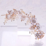 Rhinestone Flower Hair Bands Pearl Bridal Barrettes