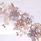 Rhinestone Flower Hair Bands Pearl Bridal Barrettes