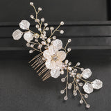Flower Rhinestone Hair Comb Hair Accessories For Women