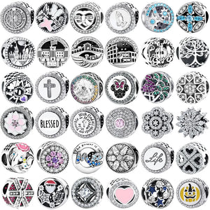 Flower Round Charm Pendant for Bracelet Chain