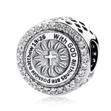 Flower Round Charm Pendant for Bracelet Chain
