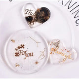 Flower Series Wishes Stickers Epoxy Leaves Metal Stickers
