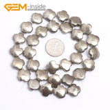 Natural Pyrite Loose Beads 15 Inches Strand DIY Gem-inside