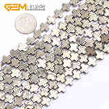 Natural Pyrite Loose Beads 15 Inches Strand DIY Gem-inside